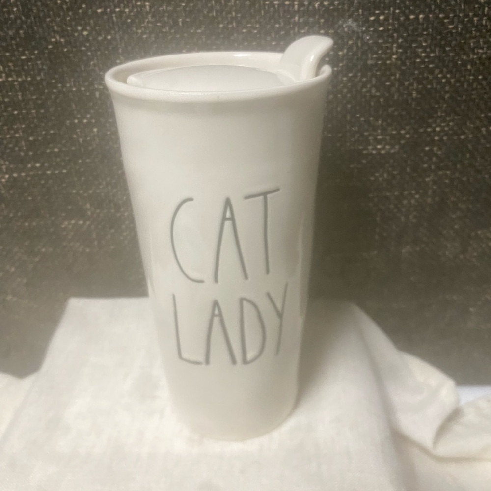 Rae Dunn Cat Lady Travel Mug